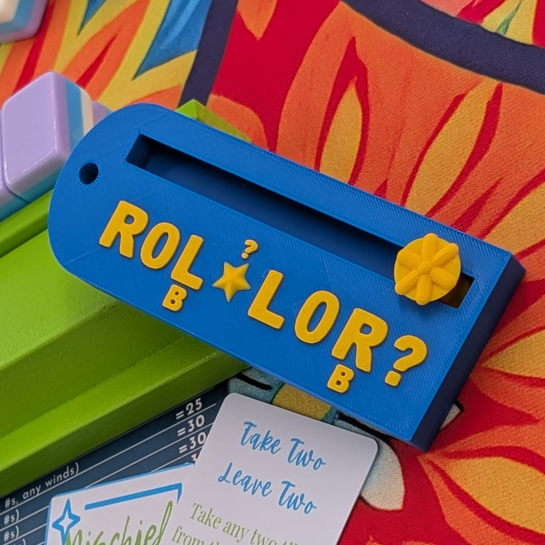The ROLLOR™: A Mahjong Charleston Tracker (Cobalt and Sunflower Yellow)