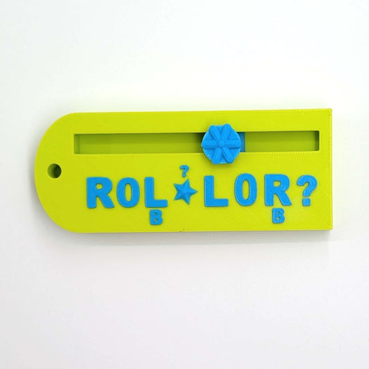 The ROLLOR Mahjong Charleston Tracker in Bright Green and Sky Blue by MingleTiles
