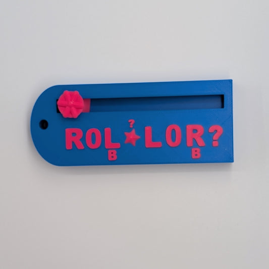 The ROLLOR Mahjong Charleston Tracker in Cobalt and Hot Pink by MingleTiles